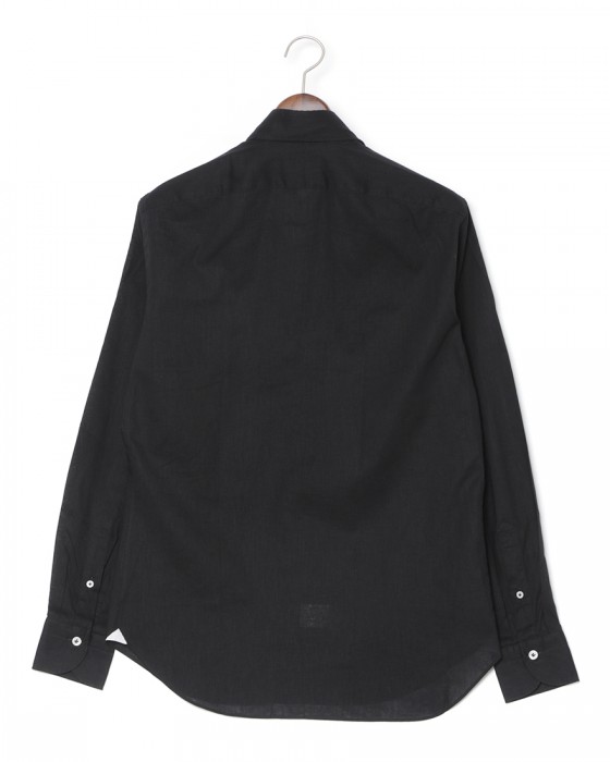 giannettoリネンコットン ブラック カッタウェイシャツ 【SLIM FIT】04l