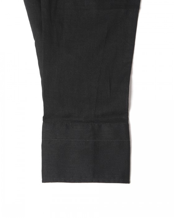 giannettoリネンコットン ブラック カッタウェイシャツ 【SLIM FIT】14l