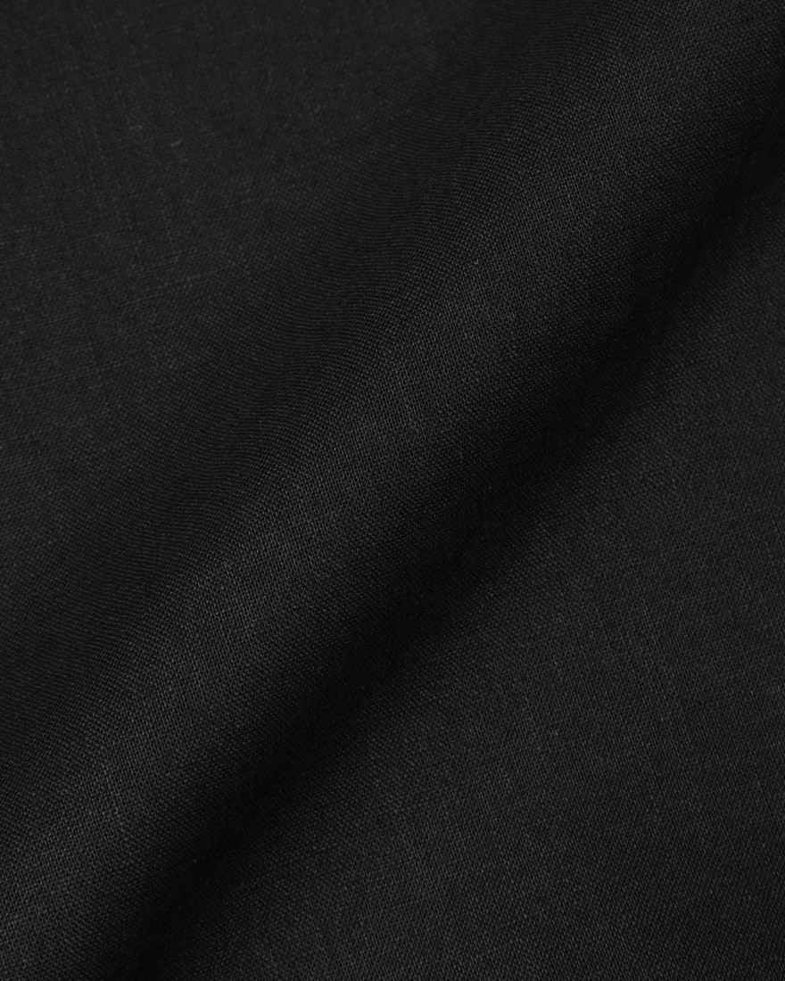 giannettoリネンコットン ブラック カッタウェイシャツ 【SLIM FIT】17l