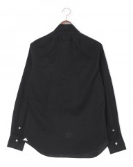 giannettoリネンコットン ブラック カッタウェイシャツ 【SLIM FIT】mb_04l