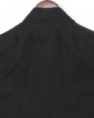 giannettoリネンコットン ブラック カッタウェイシャツ 【SLIM FIT】mb_11l