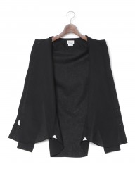 giannettoリネンコットン ブラック カッタウェイシャツ 【SLIM FIT】mb_12l