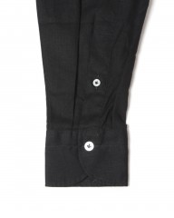 giannettoリネンコットン ブラック カッタウェイシャツ 【SLIM FIT】mb_15l