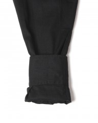 giannettoリネンコットン ブラック カッタウェイシャツ 【SLIM FIT】mb_16l
