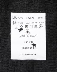 giannettoリネンコットン ブラック カッタウェイシャツ 【SLIM FIT】mb_18l