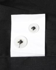 giannettoリネンコットン ブラック カッタウェイシャツ 【SLIM FIT】mb_19l