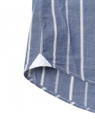 giannettoネイビーストライプ コットン カッタウェイ シャツ【VINCI FIT/ヴィンチフィット】mb_11l