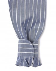 giannettoネイビーストライプ コットン カッタウェイ シャツ【VINCI FIT/ヴィンチフィット】mb_14l