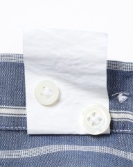 giannettoネイビーストライプ コットン カッタウェイ シャツ【VINCI FIT/ヴィンチフィット】mb_17l