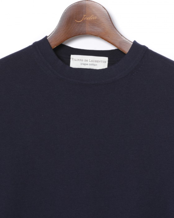 FILIPPO DE LAURENTIIS14G クレープコットン ショートスリーブニットT05l