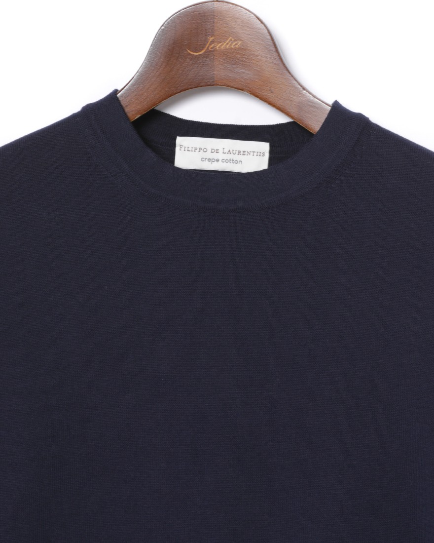 FILIPPO DE LAURENTIIS14G クレープコットン ショートスリーブニットT05l