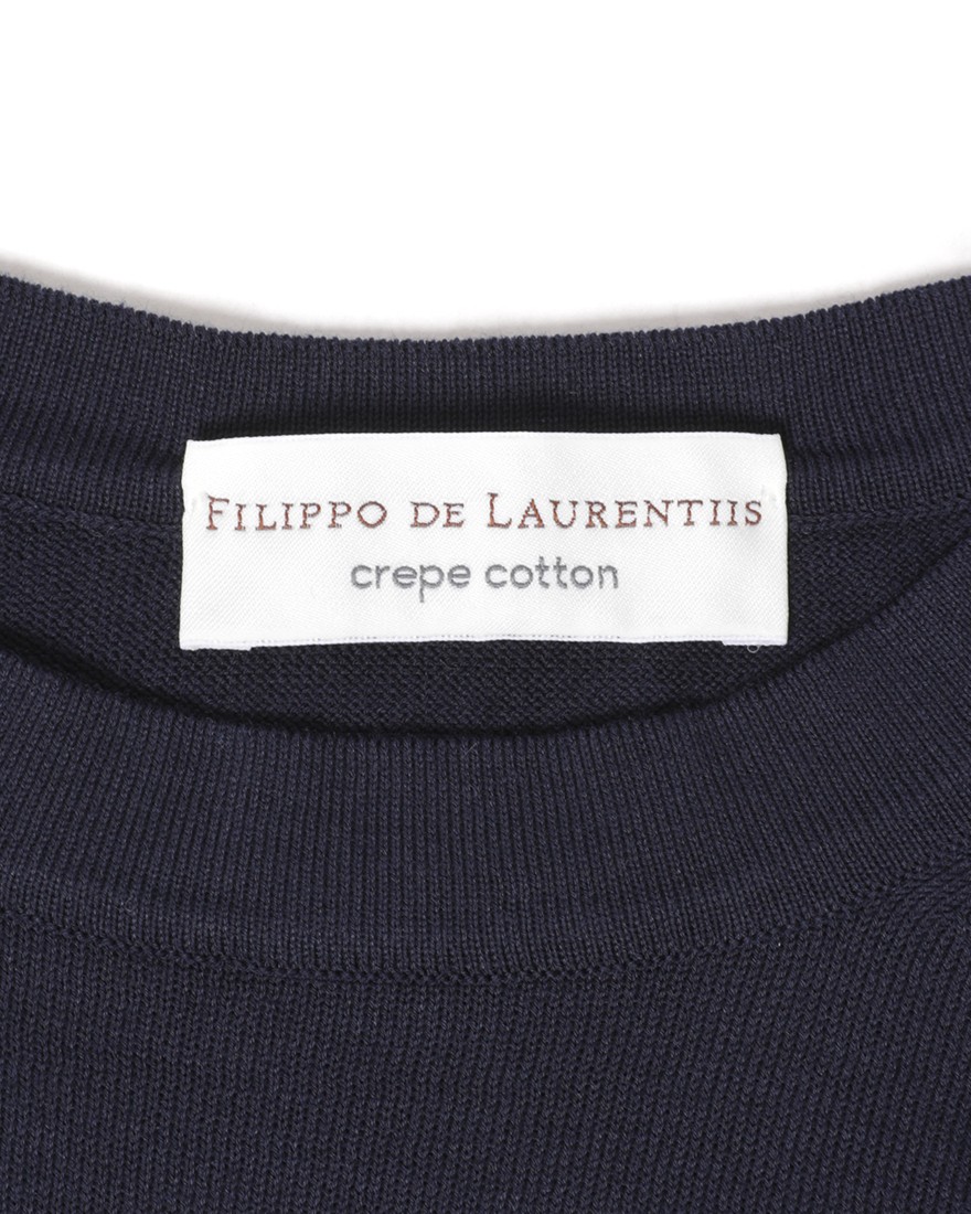 FILIPPO DE LAURENTIIS14G クレープコットン ショートスリーブニットT06l