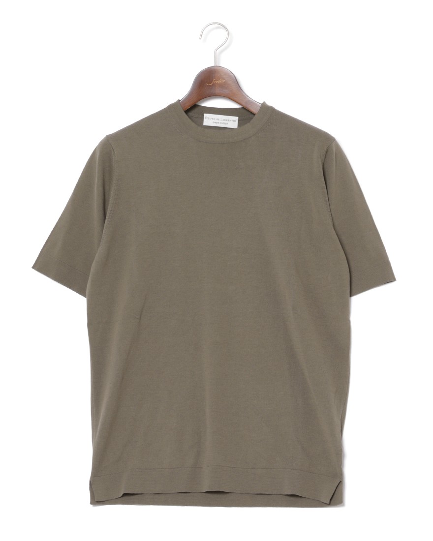 FILIPPO DE LAURENTIIS14G クレープコットン ショートスリーブニットTc2