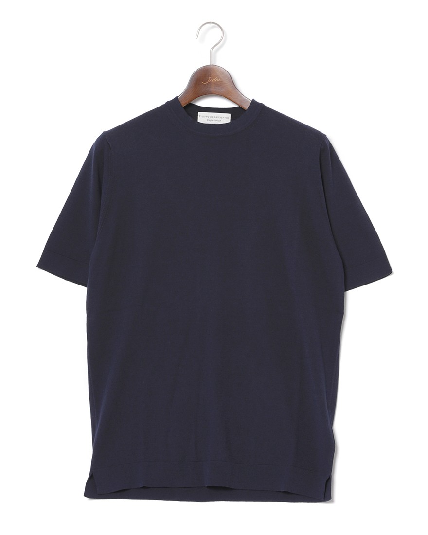 FILIPPO DE LAURENTIIS14G クレープコットン ショートスリーブニットTc3