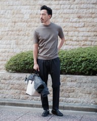FILIPPO DE LAURENTIIS14G クレープコットン ショートスリーブニットTmb_ma