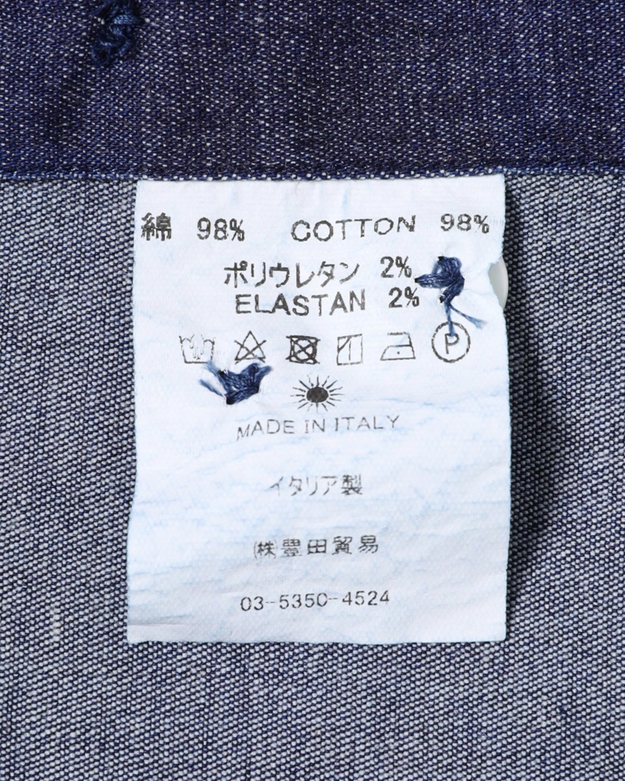 giannettoストレッチデニム カッタウェイシャツ 【SLIM FIT】18l
