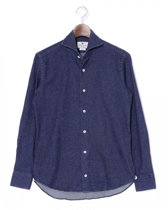 giannettoストレッチデニム カッタウェイシャツ 【SLIM FIT】c0