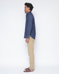 giannettoストレッチデニム カッタウェイシャツ 【SLIM FIT】mb_02l