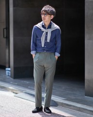 giannettoストレッチデニム カッタウェイシャツ 【SLIM FIT】mb_ma
