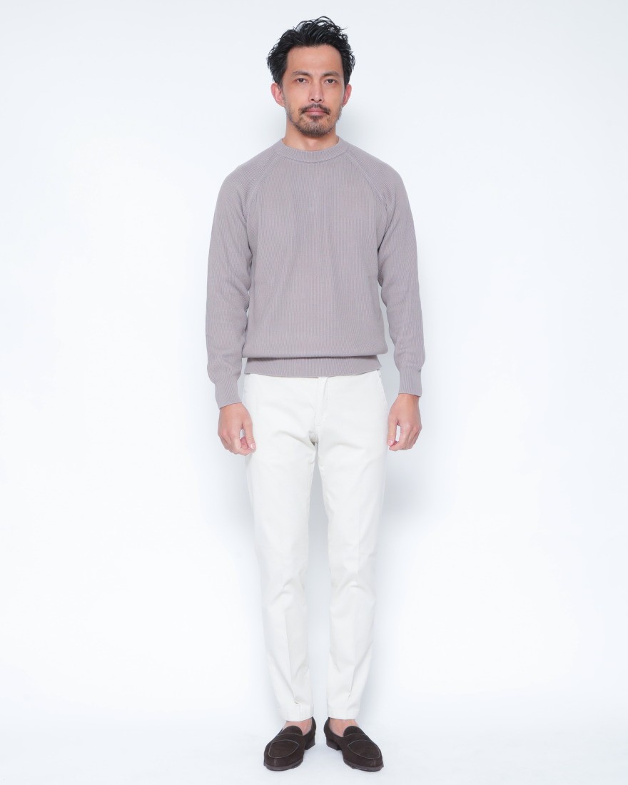 FILIPPO DE LAURENTIIS12G コットンリブ クルーネック ロングスリーブ ニット01l