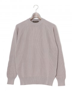 12G コットンリブ クルーネック ロングスリーブ ニット