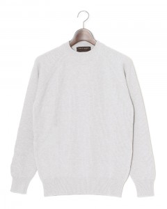 12G コットンリブ クルーネック ロングスリーブ ニット