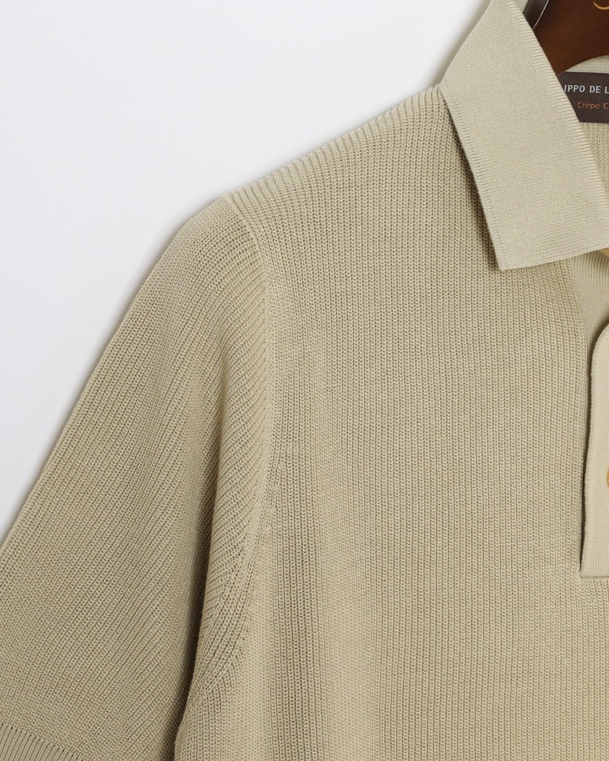 FILIPPO DE LAURENTIIS14G クレープコットン ニットポロ　10l