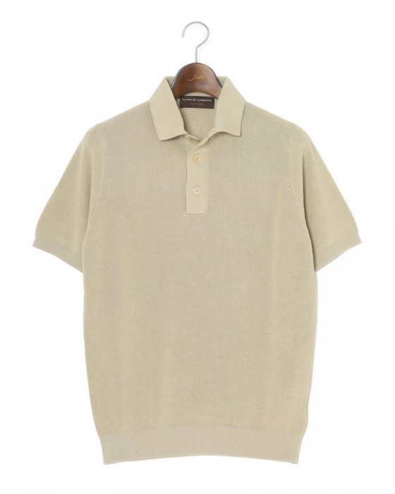 FILIPPO DE LAURENTIIS14G クレープコットン ニットポロ　c2