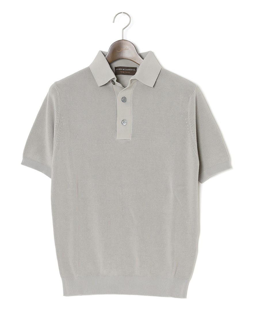 FILIPPO DE LAURENTIIS14G クレープコットン ニットポロ　c0