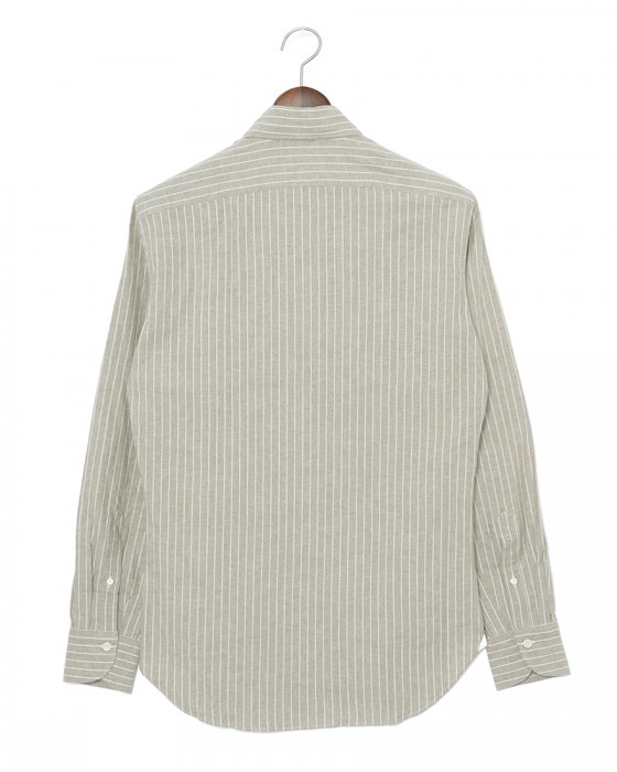 giannettoコットンリネン ストライプ　カッタウェイシャツ 【SLIM FIT】04l