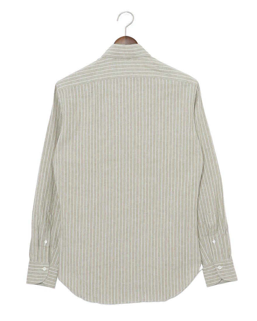 giannettoコットンリネン ストライプ　カッタウェイシャツ 【SLIM FIT】04l