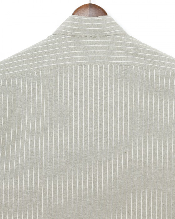 giannettoコットンリネン ストライプ　カッタウェイシャツ 【SLIM FIT】08l