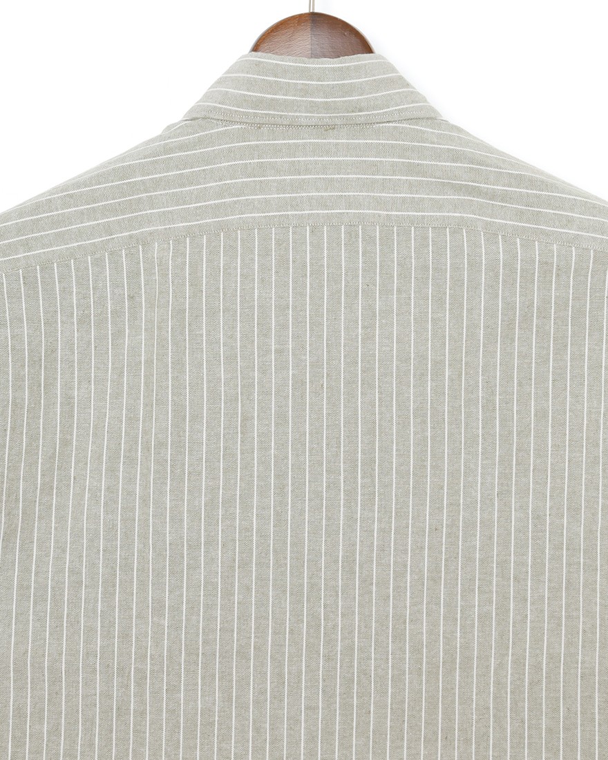 giannettoコットンリネン ストライプ　カッタウェイシャツ 【SLIM FIT】08l
