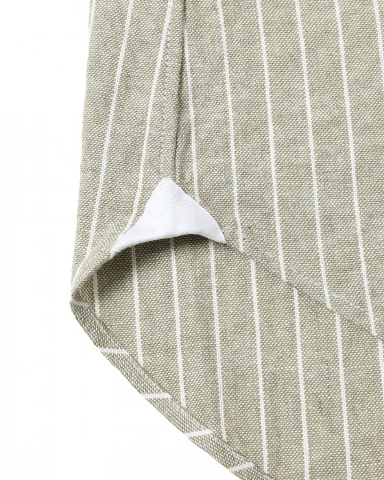 giannettoコットンリネン ストライプ　カッタウェイシャツ 【SLIM FIT】11l