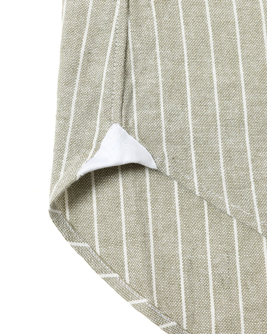 giannettoコットンリネン ストライプ　カッタウェイシャツ 【SLIM FIT】11l