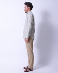 giannettoコットンリネン ストライプ カッタウェイシャツ 【SLIM FIT】mb_02l