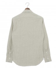 giannettoコットンリネン ストライプ　カッタウェイシャツ 【SLIM FIT】mb_04l