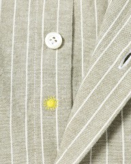 giannettoコットンリネン ストライプ　カッタウェイシャツ 【SLIM FIT】mb_13l