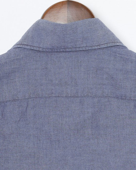 giannettoシャンブレー カッタウェイシャツ 【SLIM FIT】11l