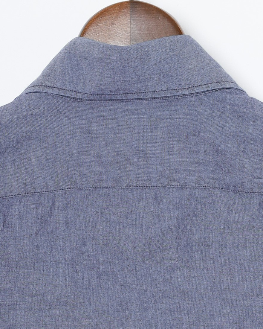 giannettoシャンブレー カッタウェイシャツ 【SLIM FIT】11l