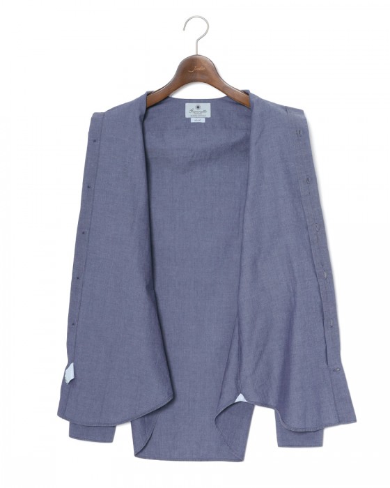 giannettoシャンブレー カッタウェイシャツ 【SLIM FIT】12l