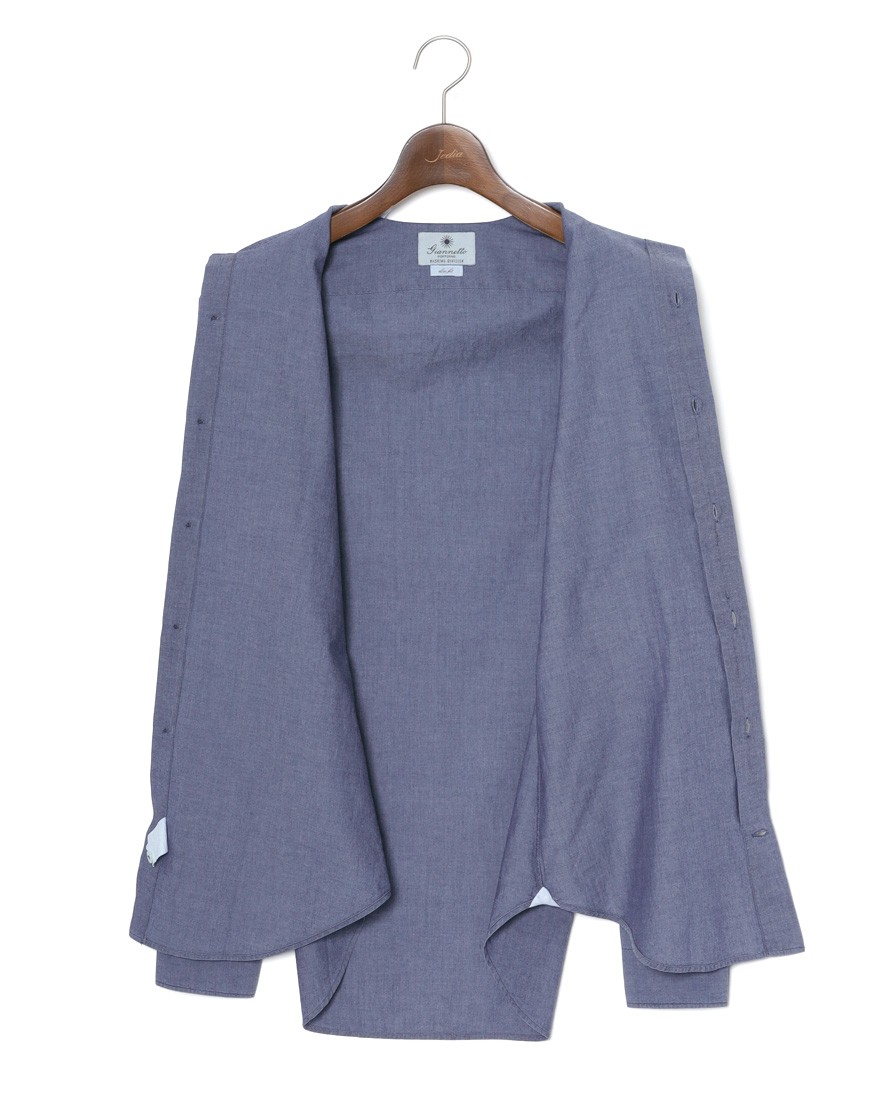 giannettoシャンブレー カッタウェイシャツ 【SLIM FIT】12l
