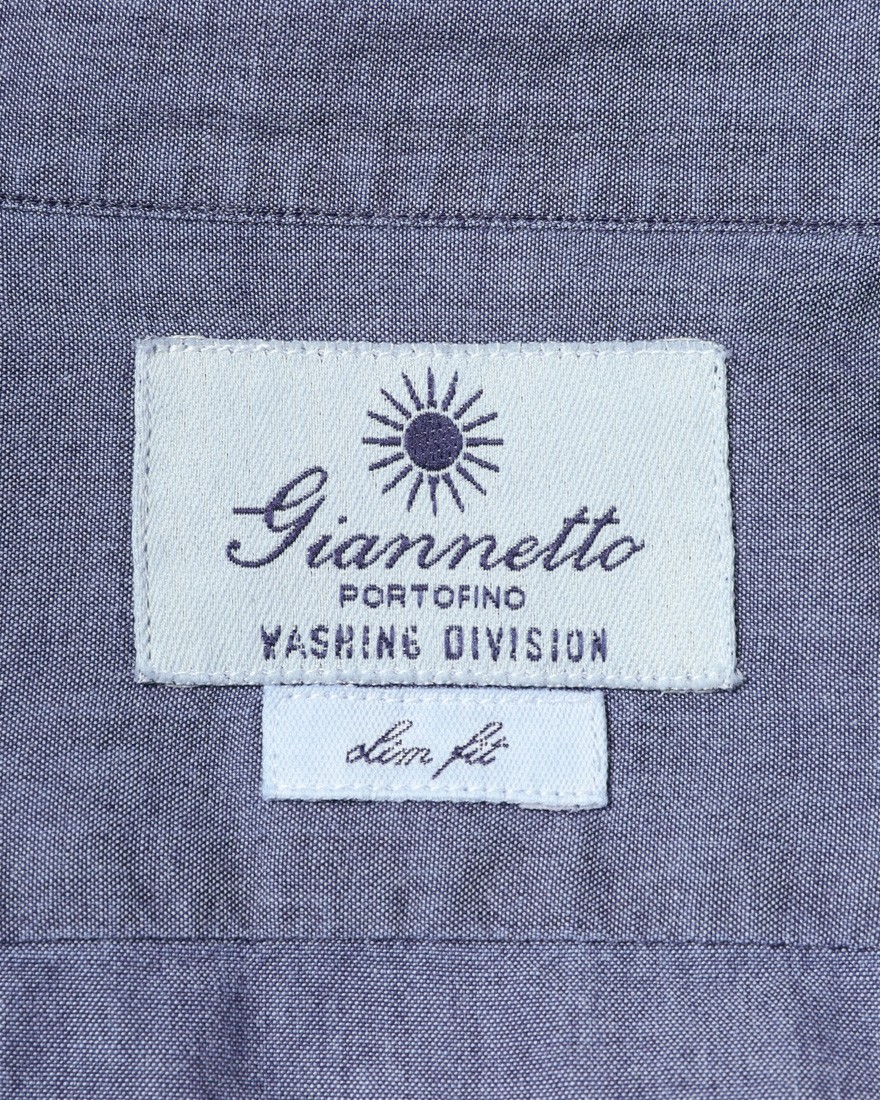 giannettoシャンブレー カッタウェイシャツ 【SLIM FIT】13l