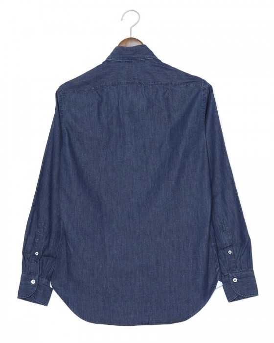 giannettoコットンシャンブレー カッタウェイシャツ 【SLIM FIT】04l