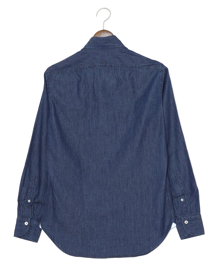 giannettoコットンシャンブレー カッタウェイシャツ 【SLIM FIT】04l