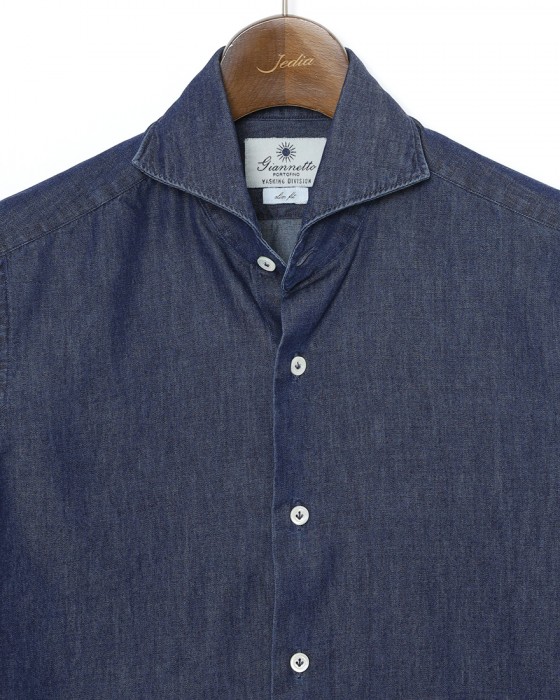 giannettoコットンシャンブレー カッタウェイシャツ 【SLIM FIT】05l