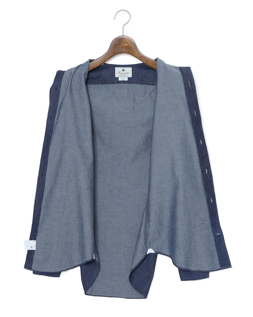 giannettoコットンシャンブレー カッタウェイシャツ 【SLIM FIT】09l