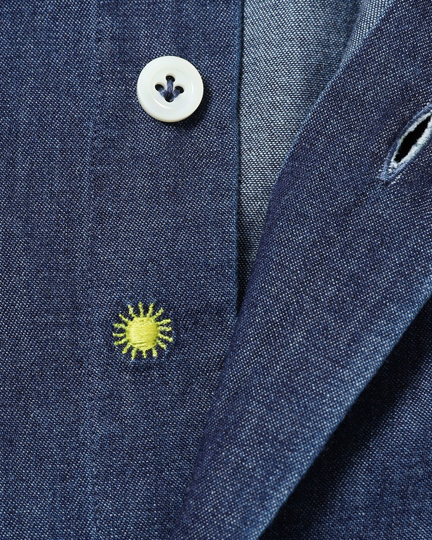giannettoコットンシャンブレー カッタウェイシャツ 【SLIM FIT】13l