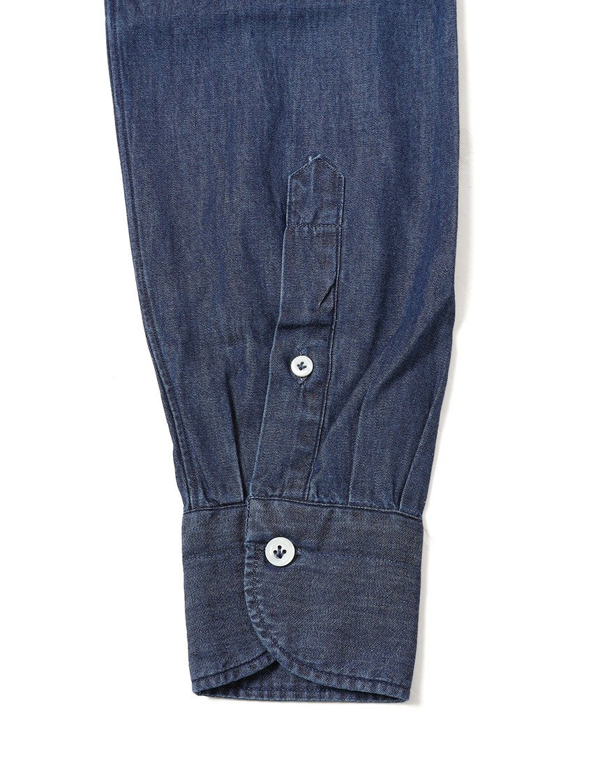 giannettoコットンシャンブレー カッタウェイシャツ 【SLIM FIT】15l