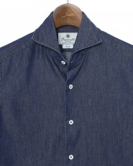 giannettoコットンシャンブレー カッタウェイシャツ 【SLIM FIT】mb_05l